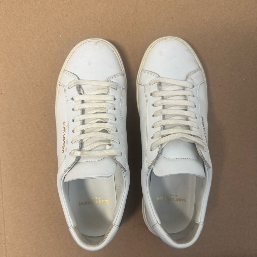Saint Laurent ANDY White Sneakers Classic Low-Top Design with dust bag